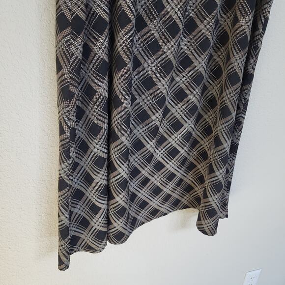 Lane Bryant Skirt Womens 22 / 24 Black Plaid A Line Elastic Waist Midi Length - Picture 11 of 11